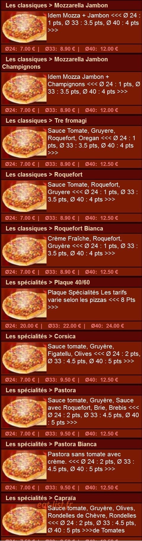 Allo Pizza Burger — carte page 2