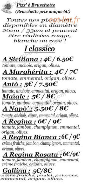 Camion Pizza Ghjù Borgu — carte page 1