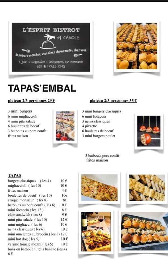 L'esprit bistrot — carte page 1