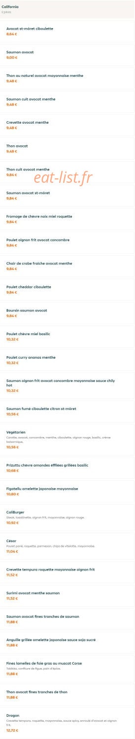Sushimag — carte page 2