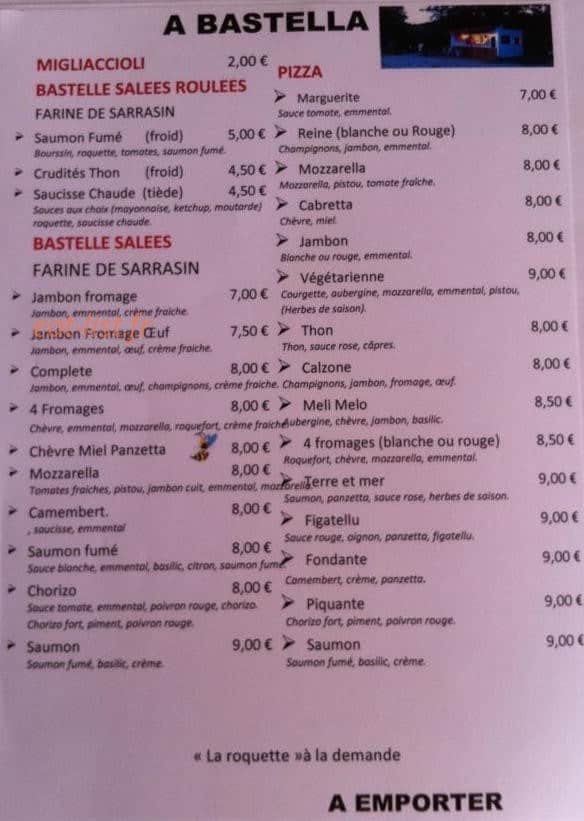 A bastella — carte page 1