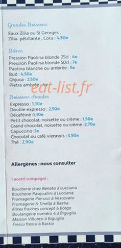 American Diner Fattu in Corsica — carte page 5