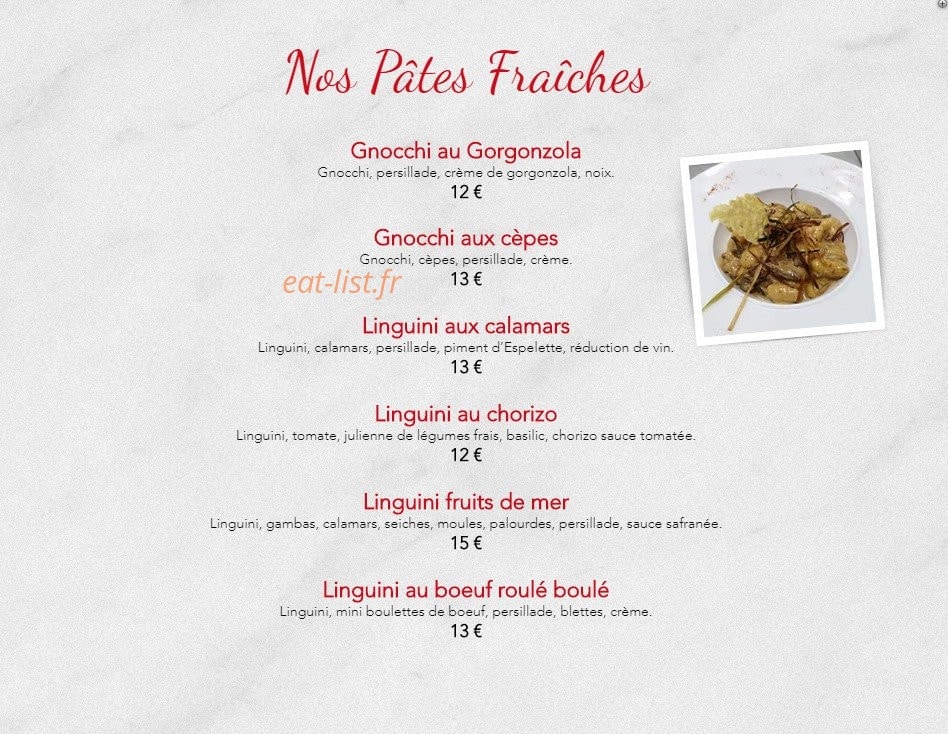 Brasserie le Café — carte page 2