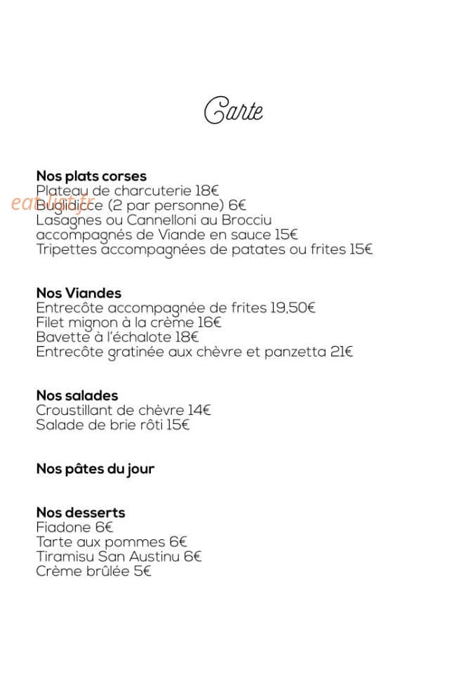 U Sant'Austinu — carte page 1