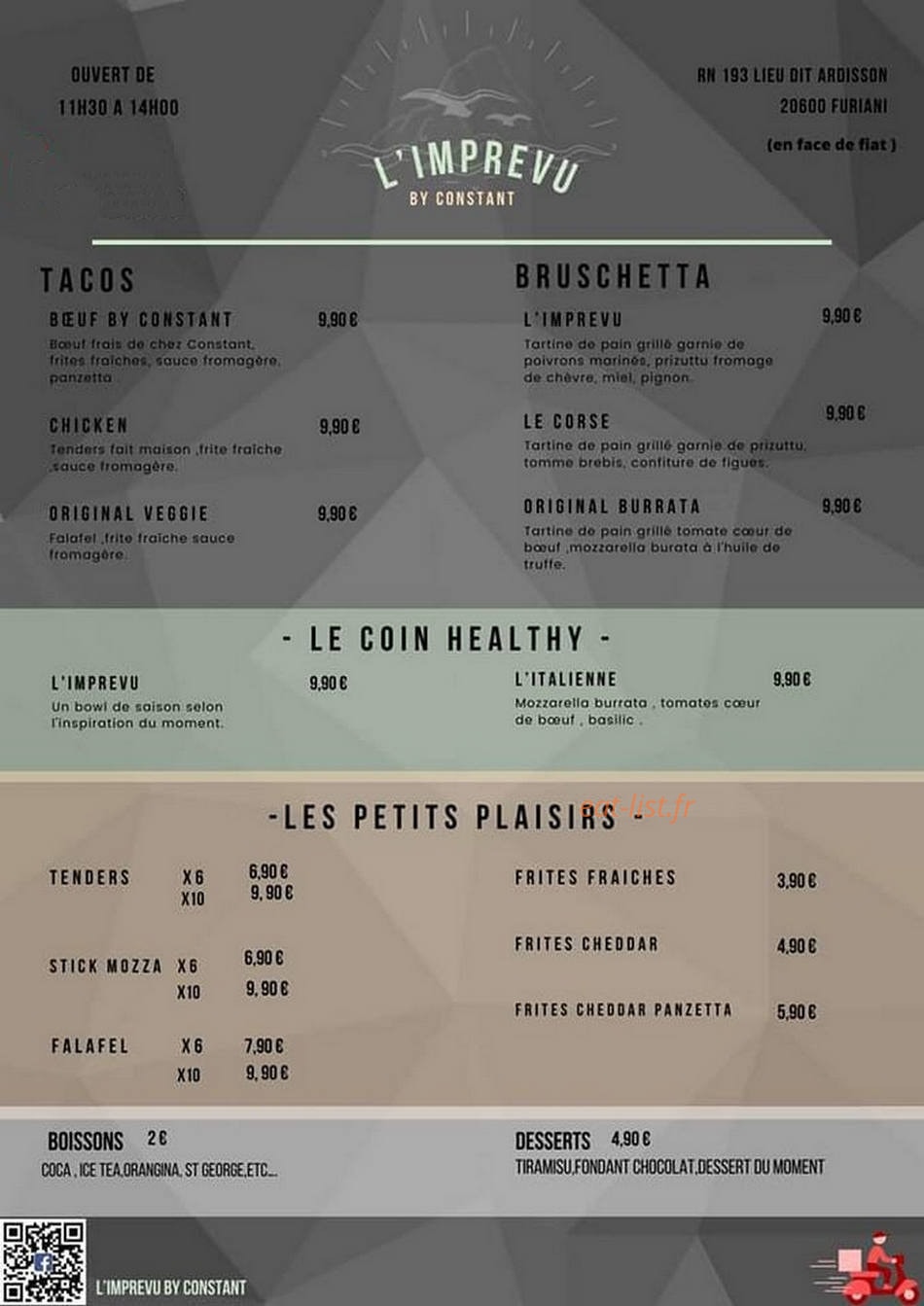 L'Imprevu — carte page 1