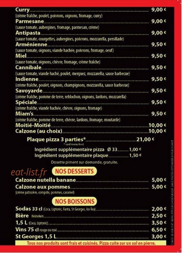 Miam'spizza Castellana — carte page 3