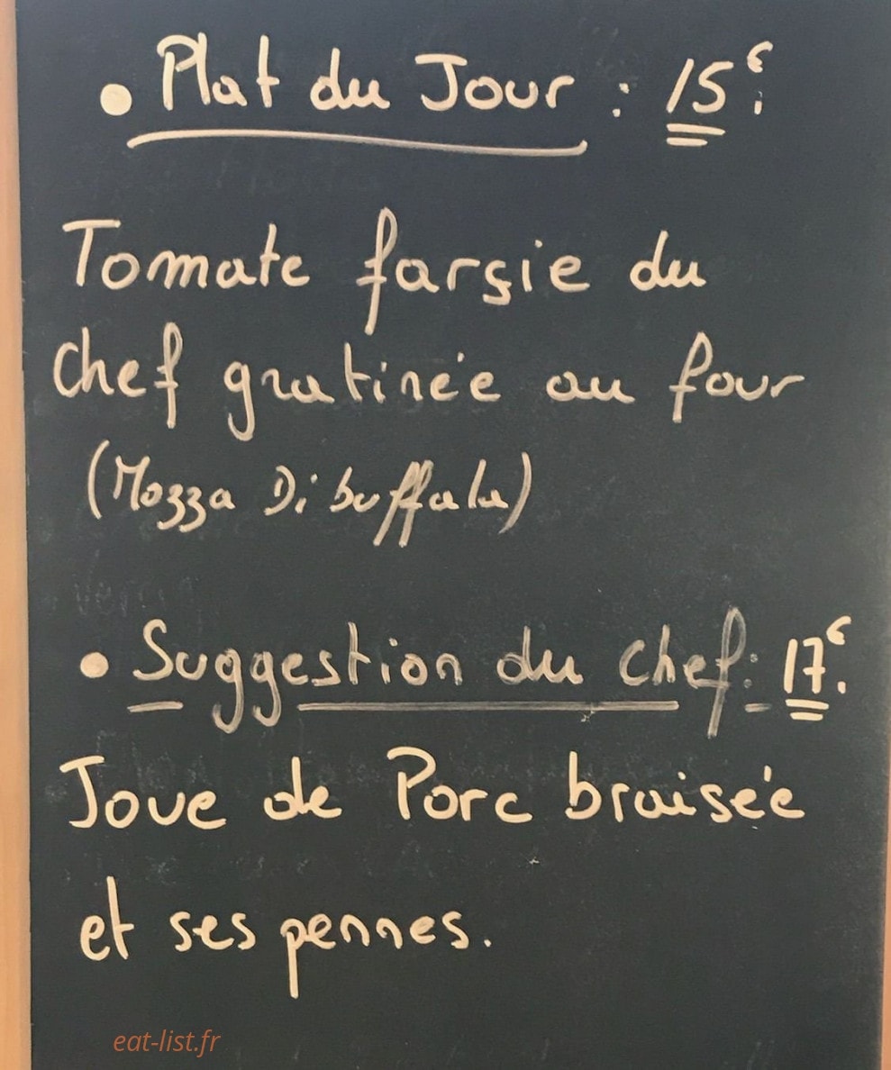 Brasserie l'Umbria — carte page 2