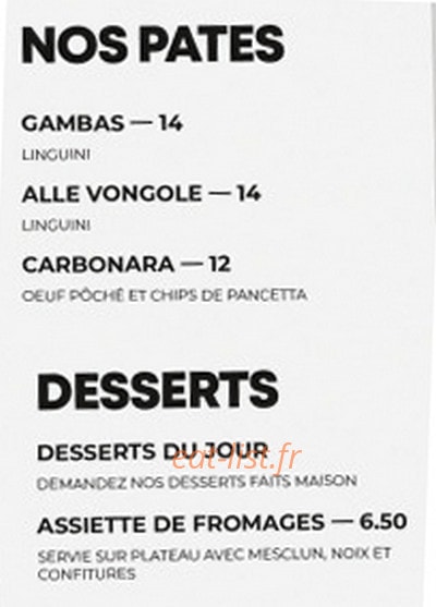 L'Atelier du Chef — carte page 4
