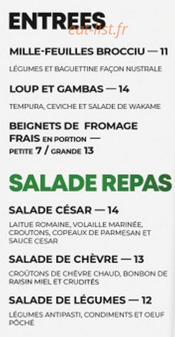 L'Atelier du Chef — carte page 2