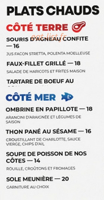 L'Atelier du Chef — carte page 1