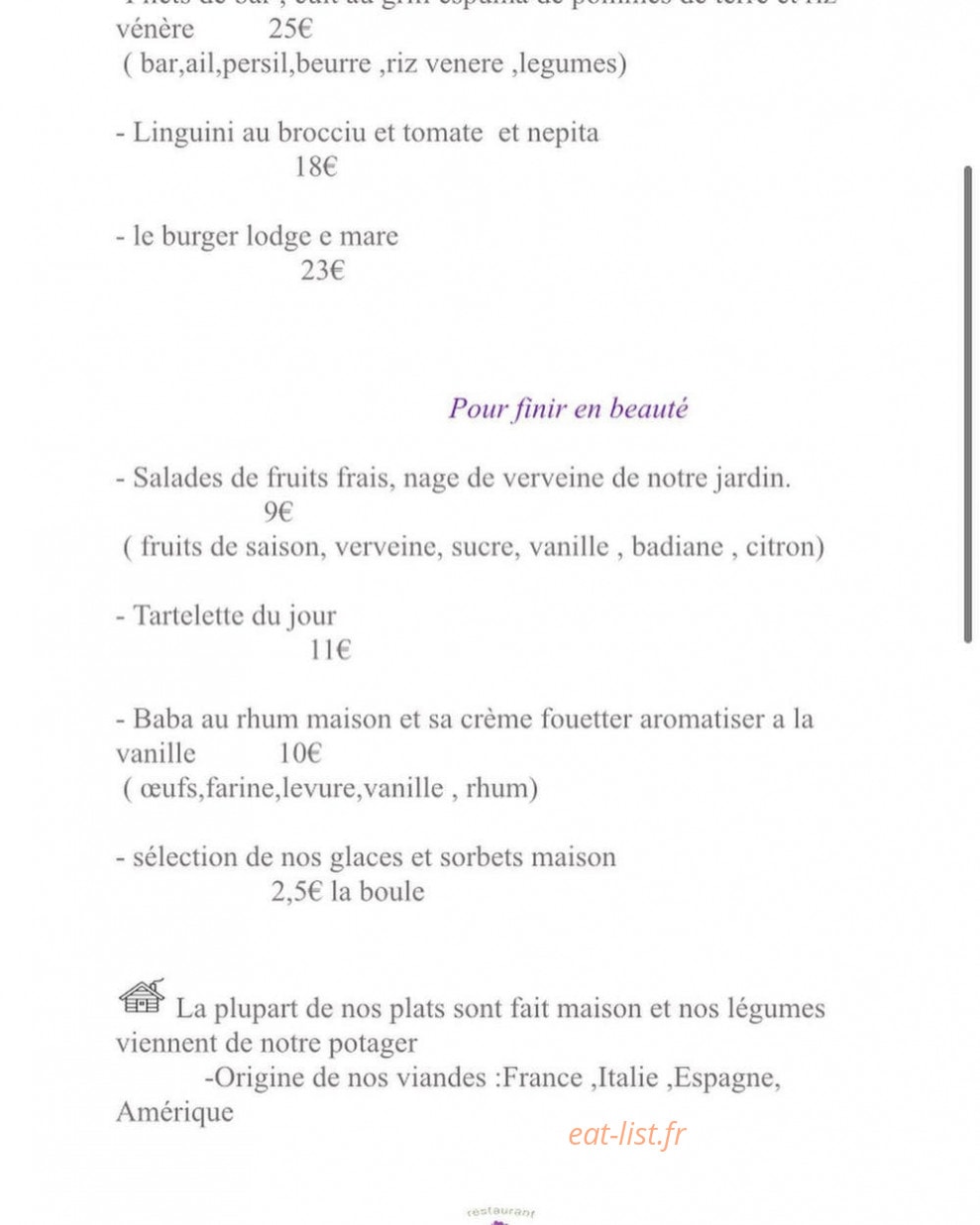 Lodge E Mare — carte page 3