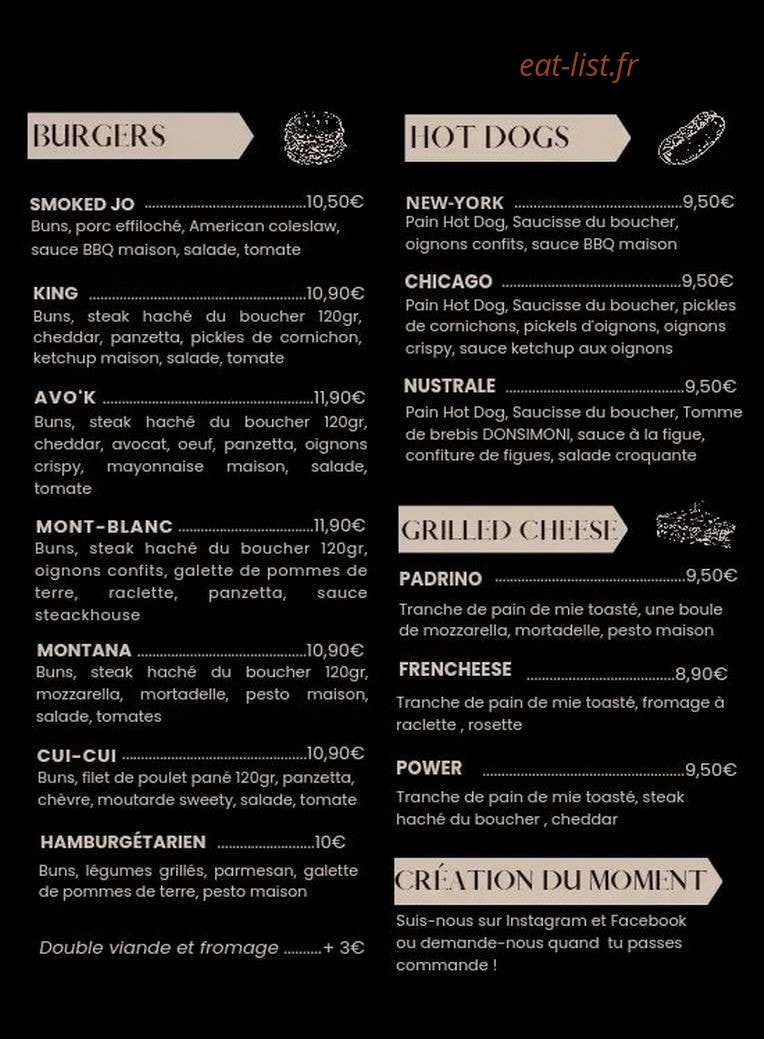 Love Eat — carte page 1