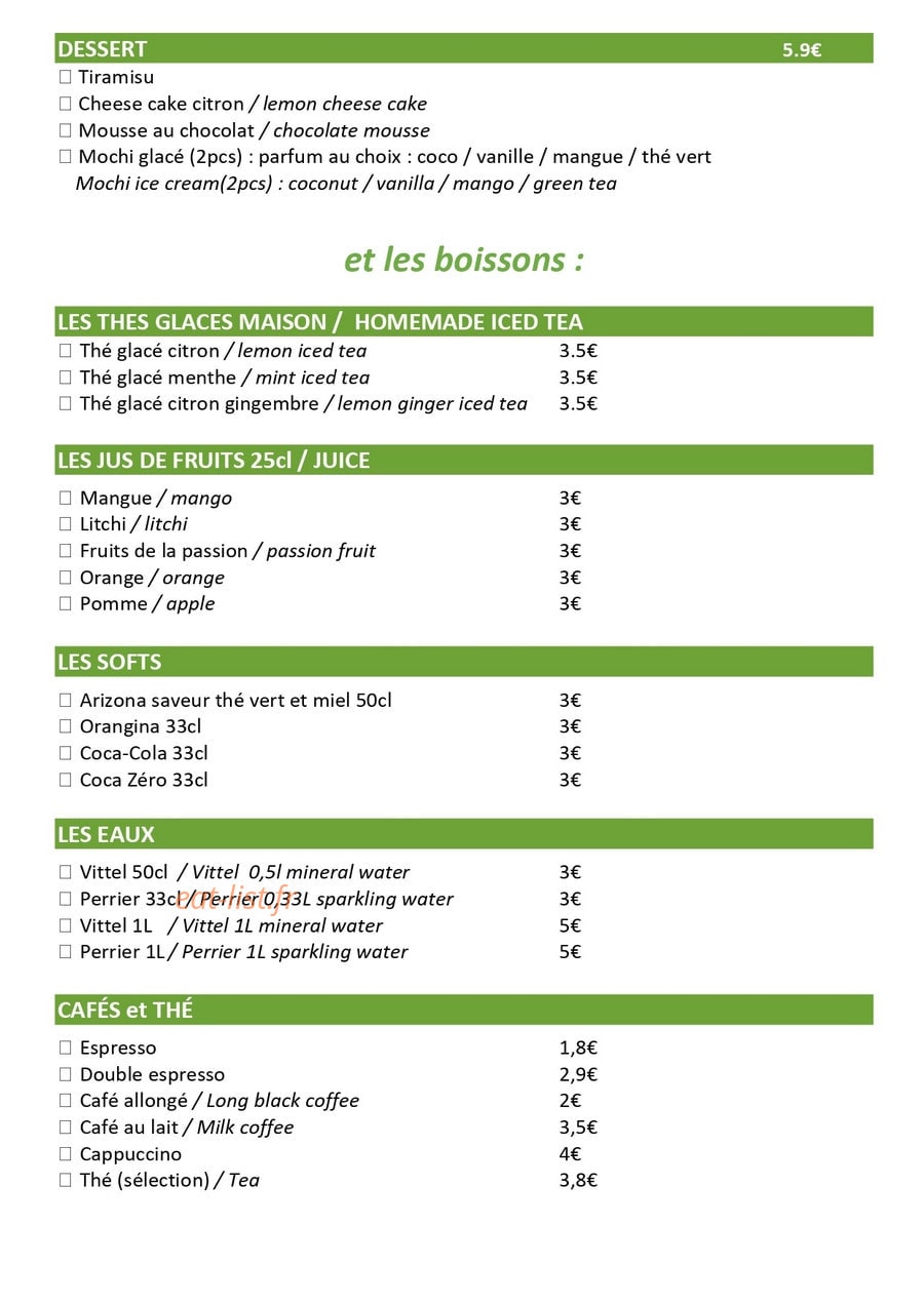 Aïda Healthy Noodle — carte page 3