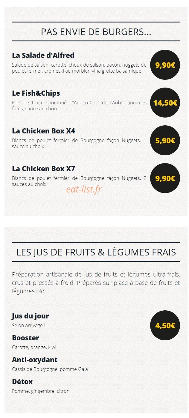 Alfred Burgers & Vins — carte page 3