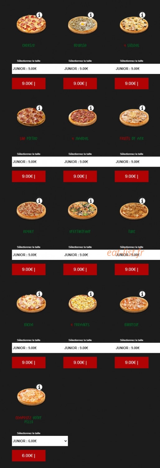 Allô Pizza — carte page 3