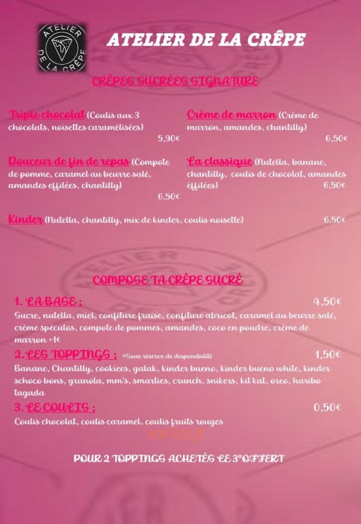 Atelier de la crêpe — carte page 2