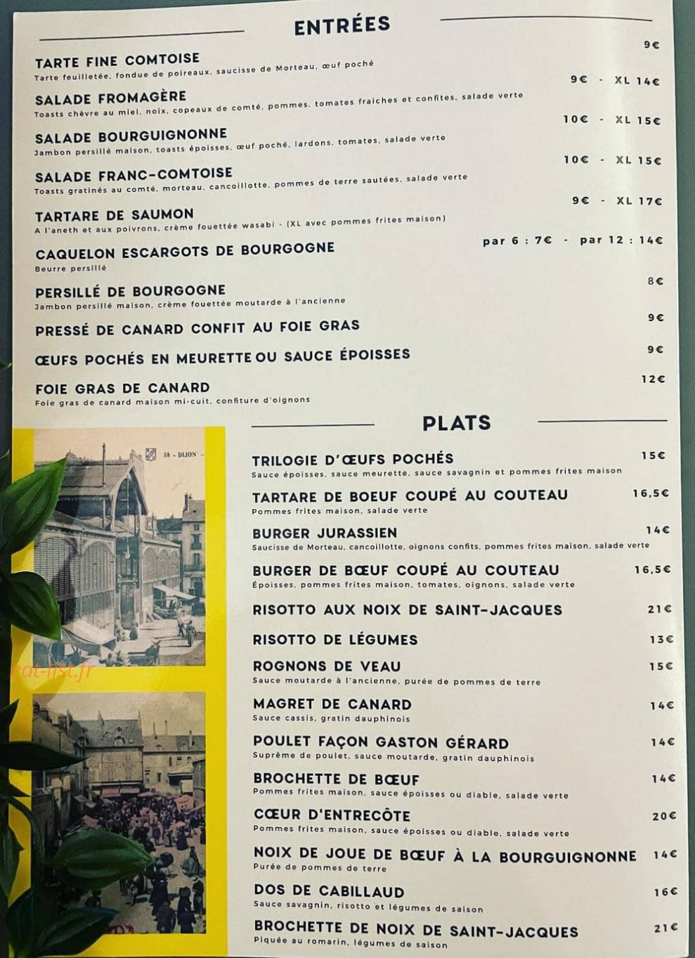 Au Jardin des Halles — carte page 1