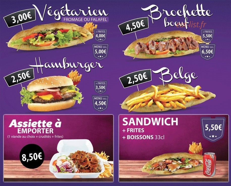 Aux 3 frères kebab — carte page 3