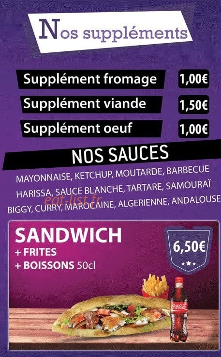 Aux 3 frères kebab — carte page 4