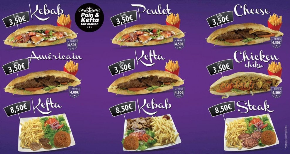 Aux 3 frères kebab — carte page 2