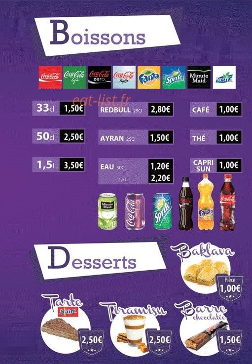Aux 3 frères kebab — carte page 6