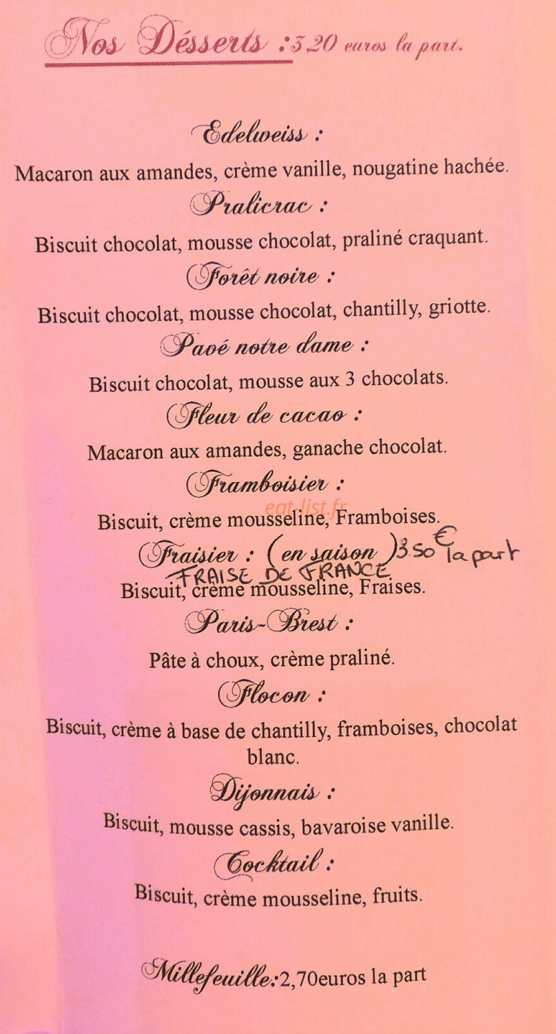 Aux délices de la chouette — carte page 1