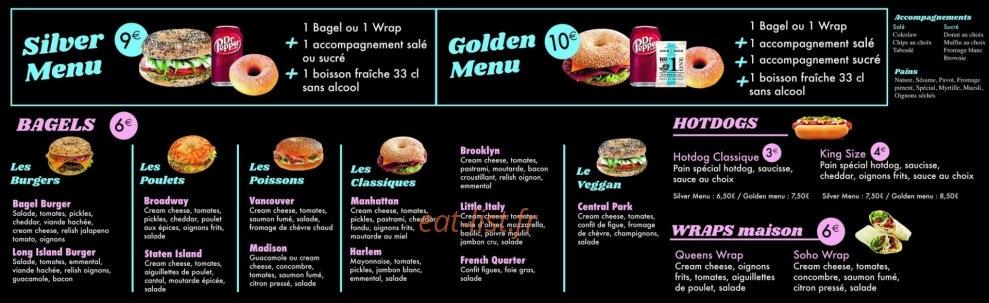 Bagel Zée — carte page 1