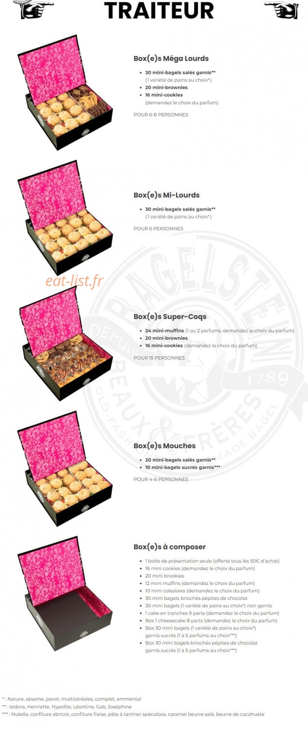 Bagelstein — carte page 6