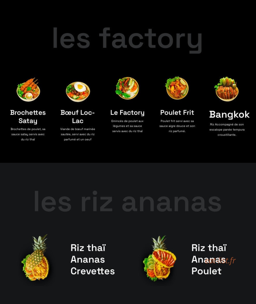 Bangkok Factory — carte page 3