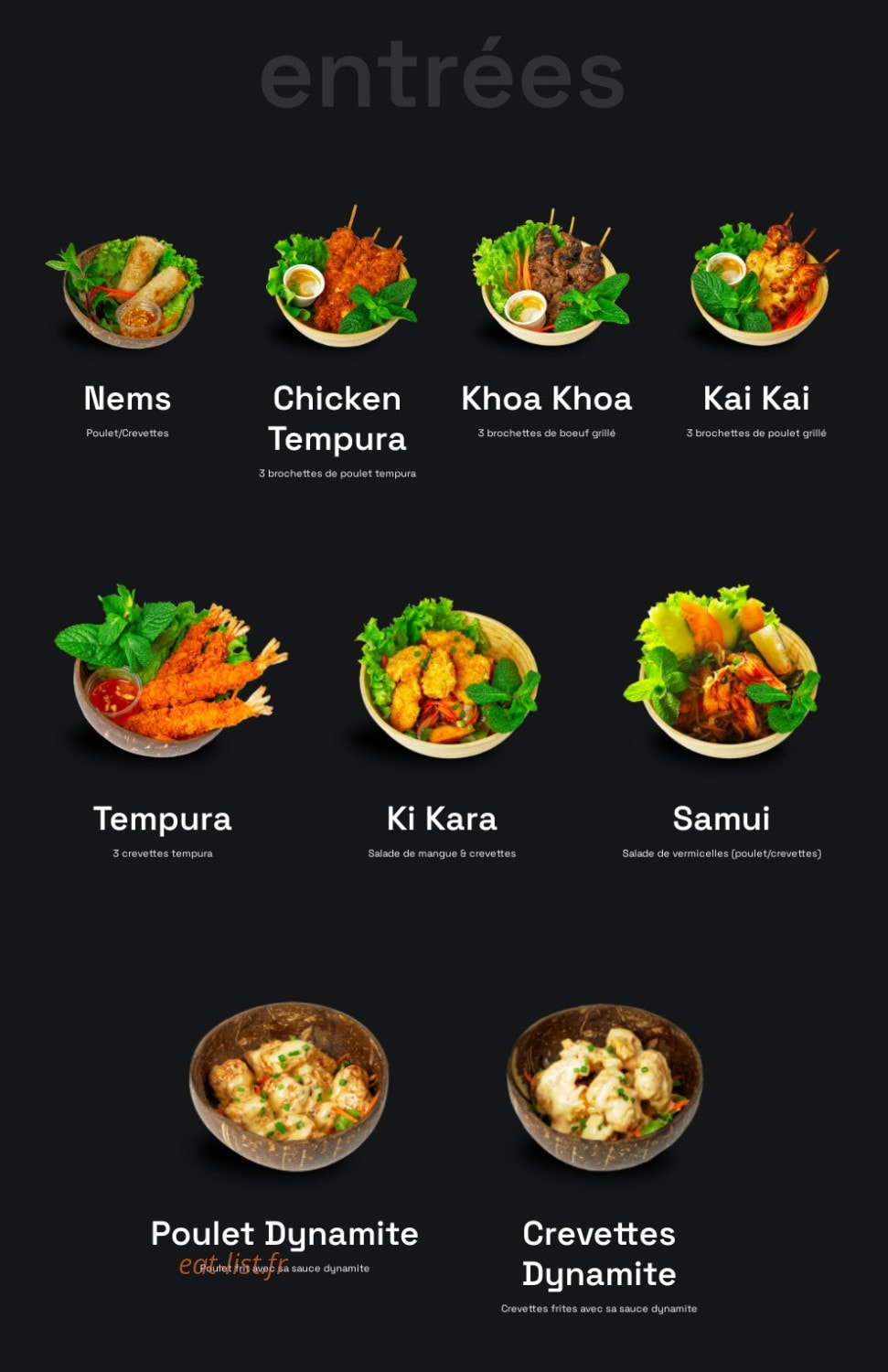 Bangkok Factory — carte page 1