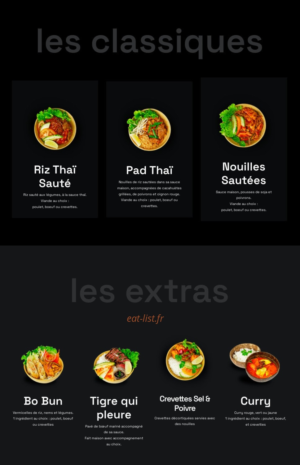 Bangkok Factory — carte page 2