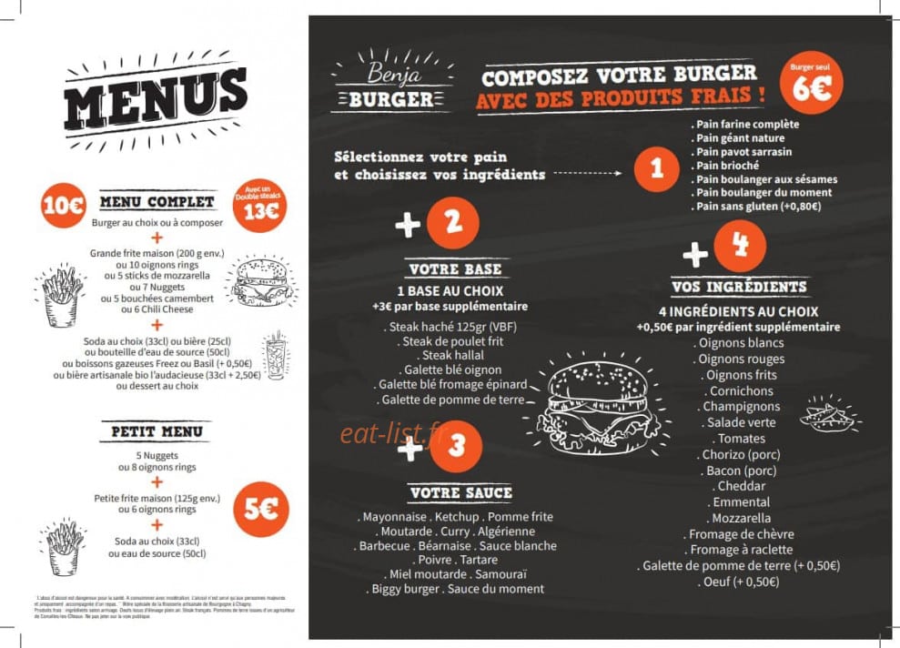 Benja Burger — carte page 3