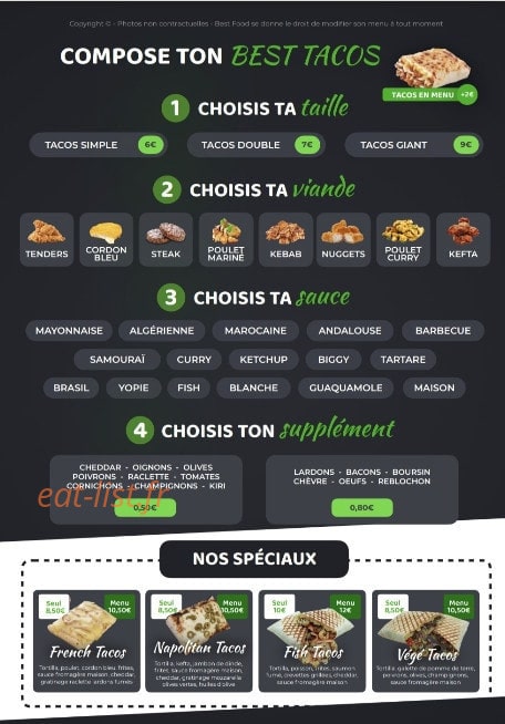 Best food — carte page 2