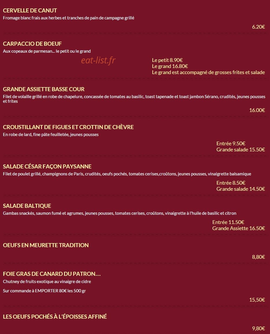 Bistrot République — carte page 1