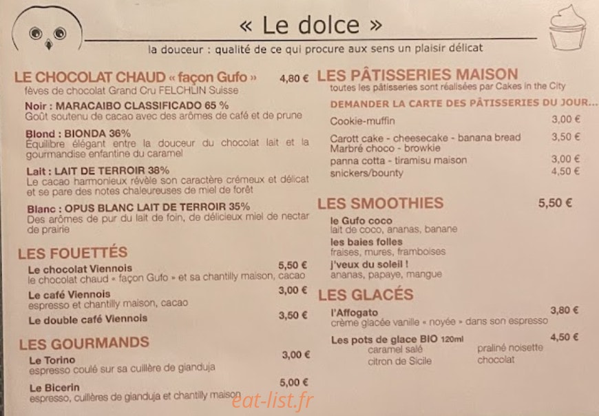Caffe Gufo — carte page 2