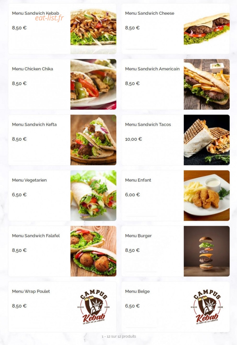 Campus Kebab — carte page 2