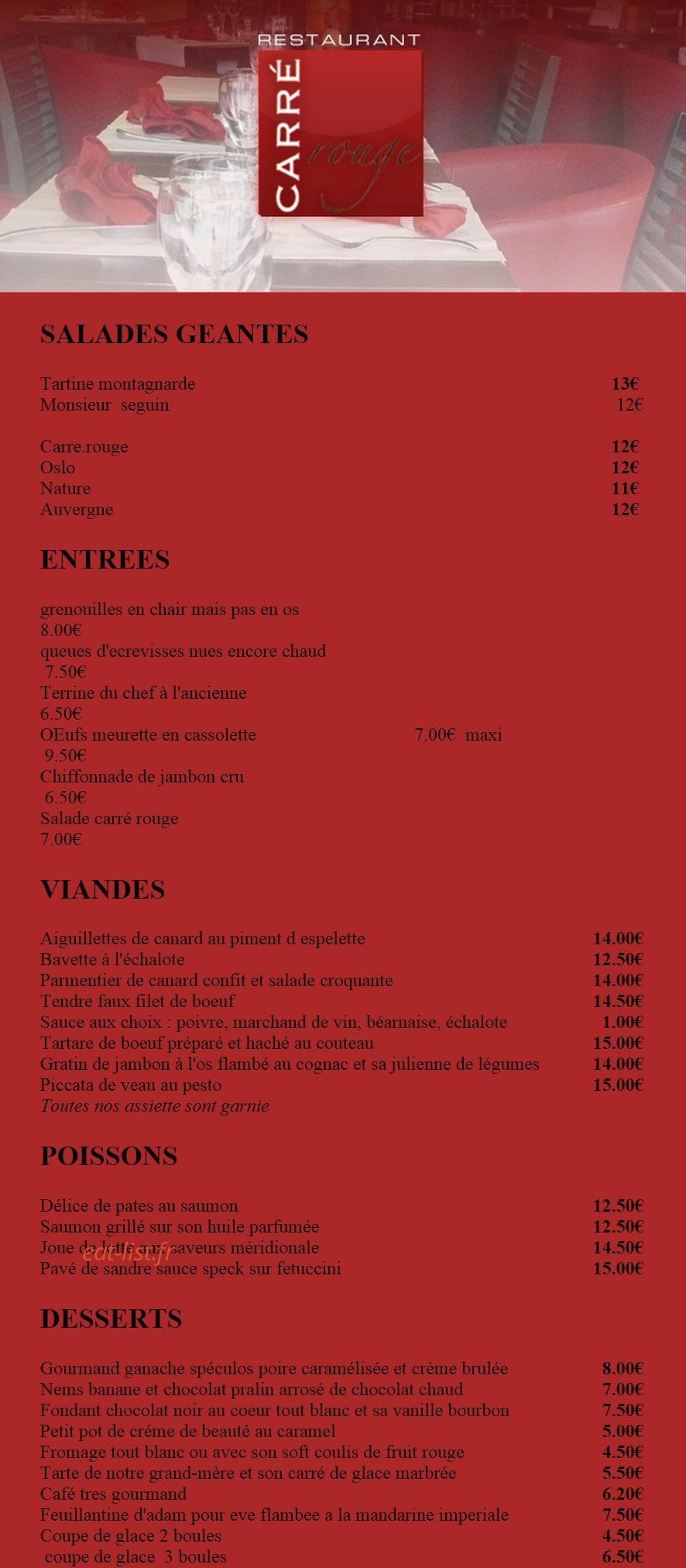 Carre Rouge — carte page 1
