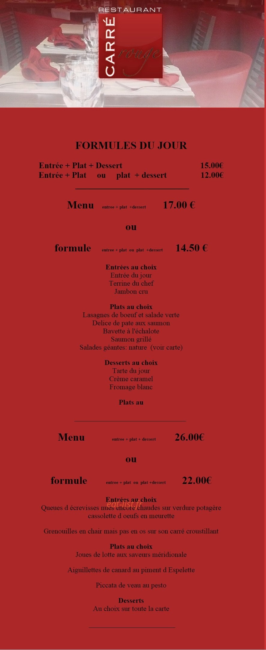 Carre Rouge — carte page 2