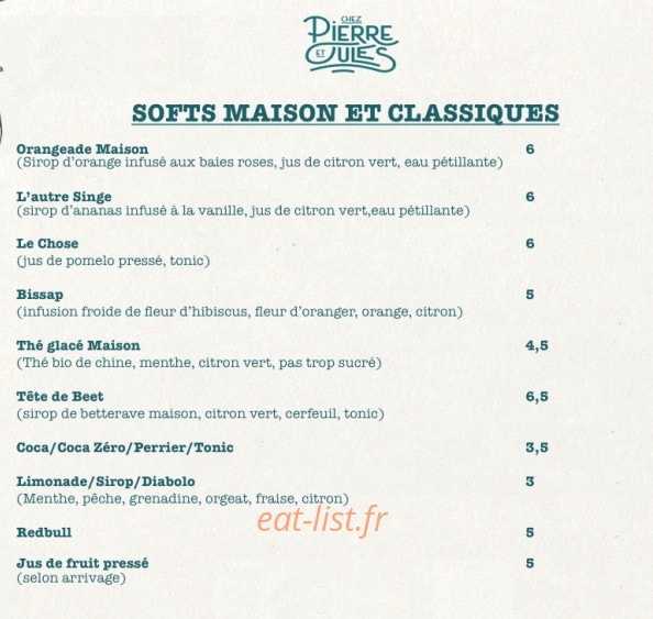 Chez Pierre & Jules — carte page 3