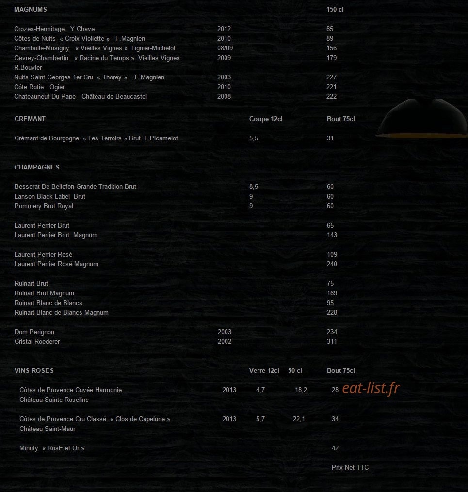 Chez Septime — carte page 4