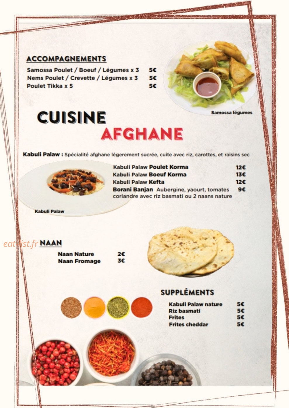 Chicken Tandoori — carte page 2