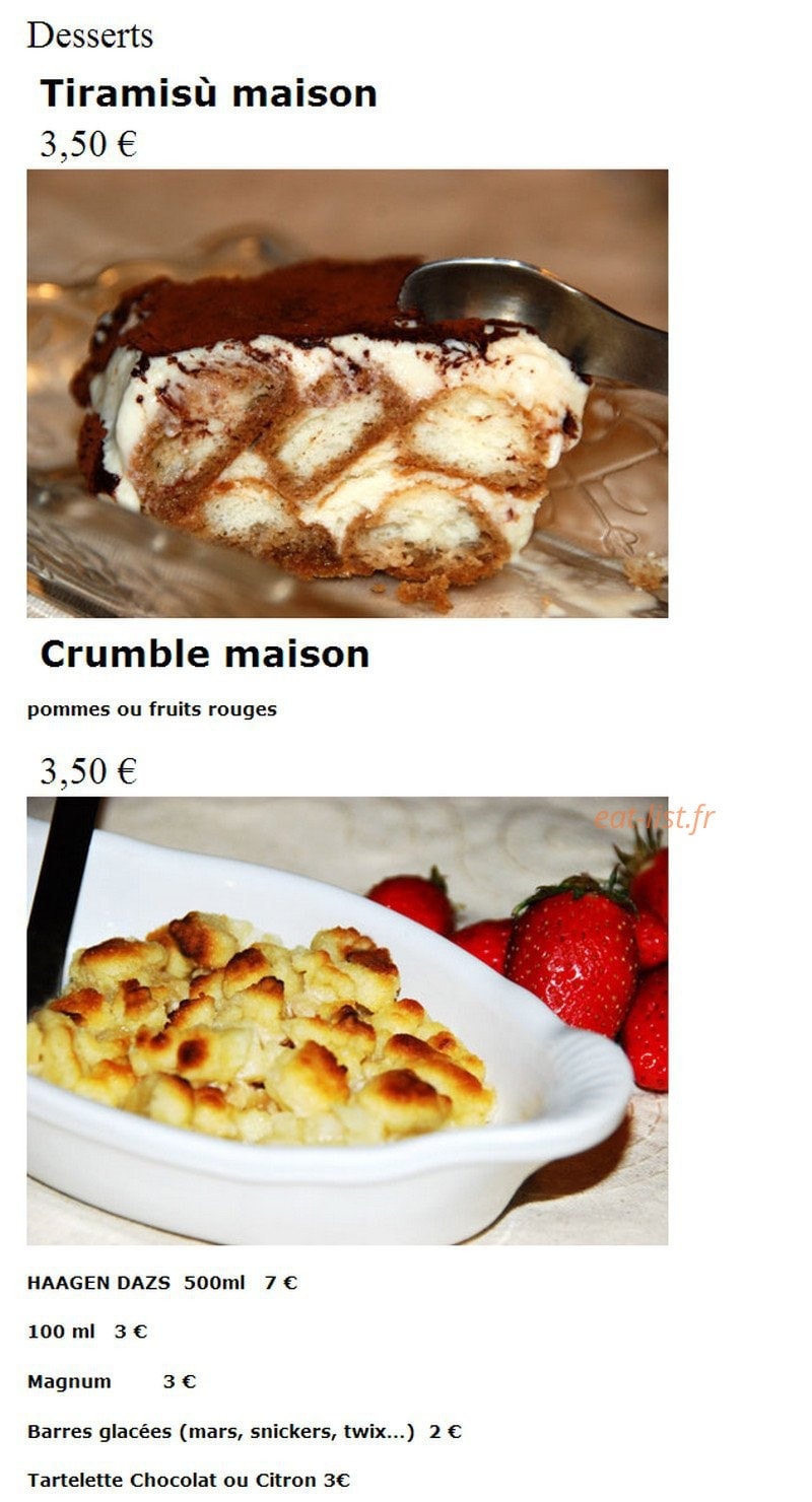 Chouette Pizza — carte page 4