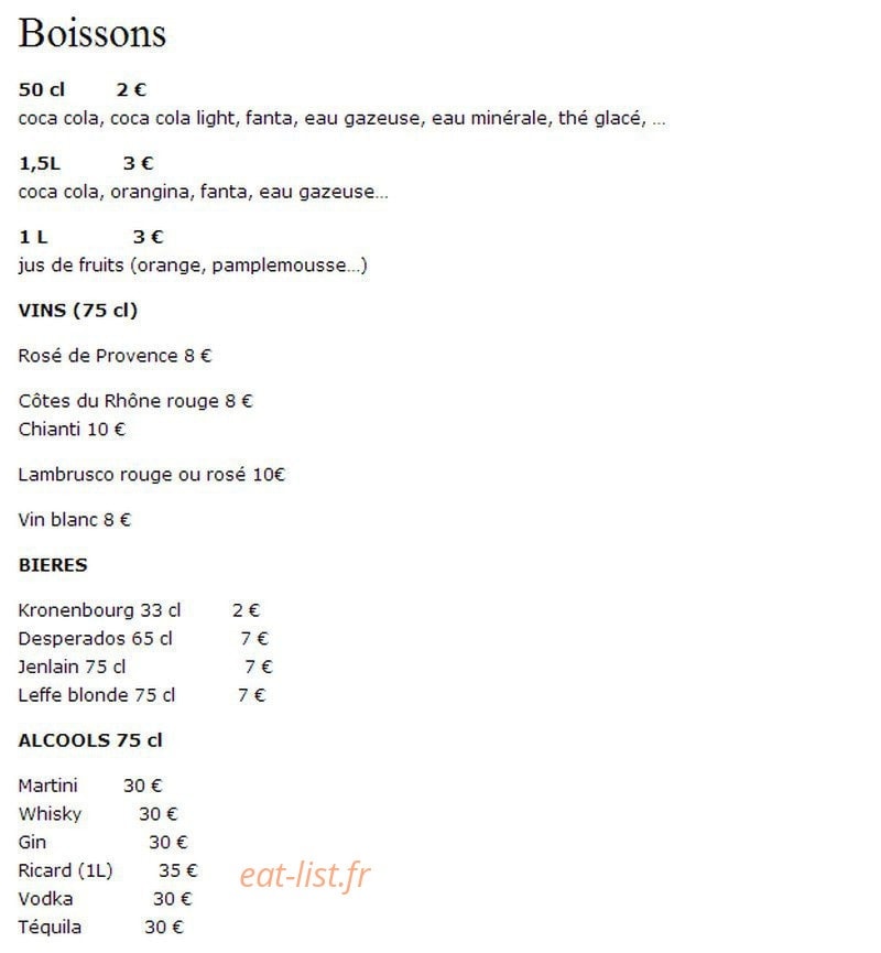 Chouette Pizza — carte page 5