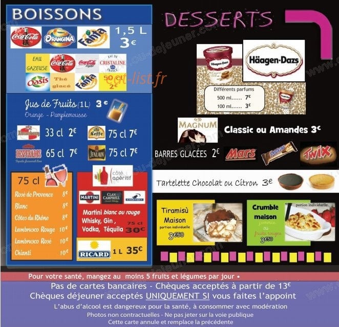 Chouette Pizza — carte page 8