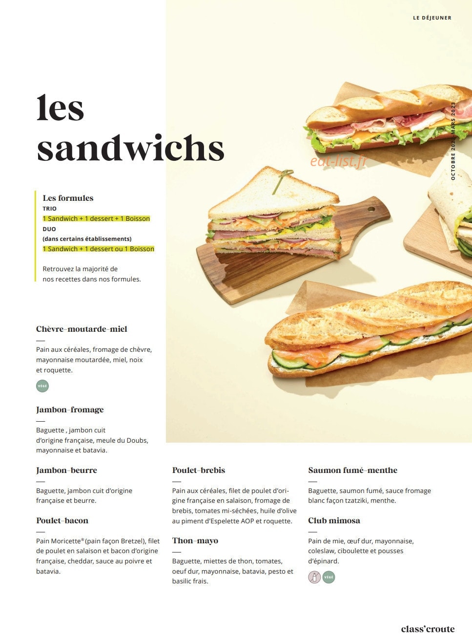 Class'croute — carte page 3