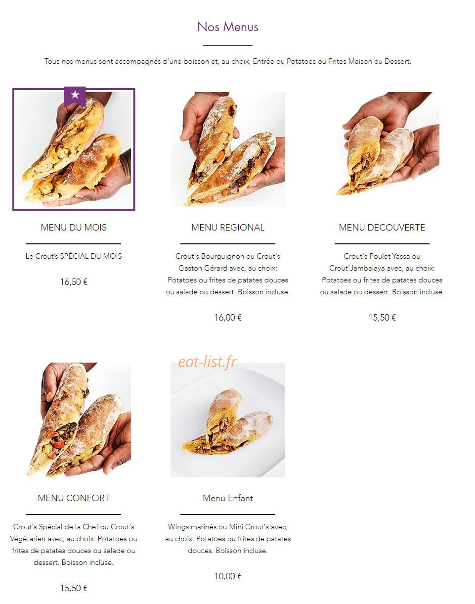 Cook'n Crout's — carte page 2