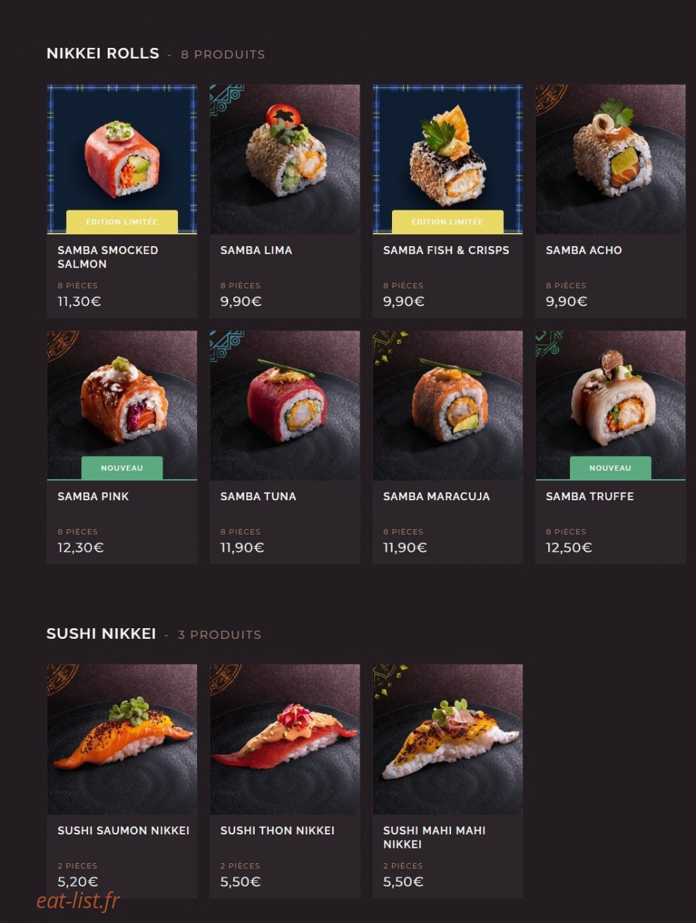 Côté Sushi — carte page 6