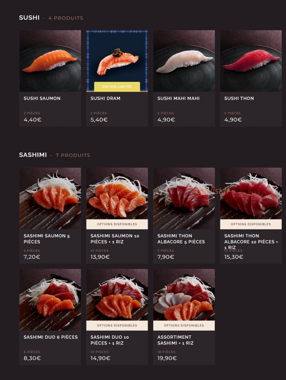Côté Sushi — carte page 10