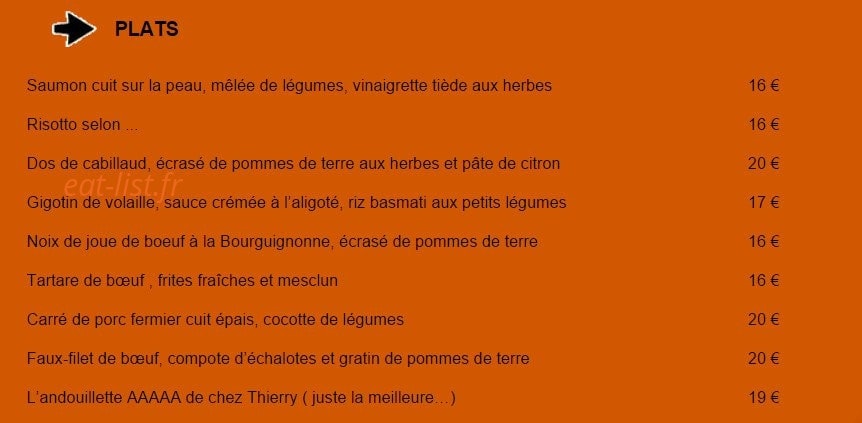 DZ'Envies — carte page 2