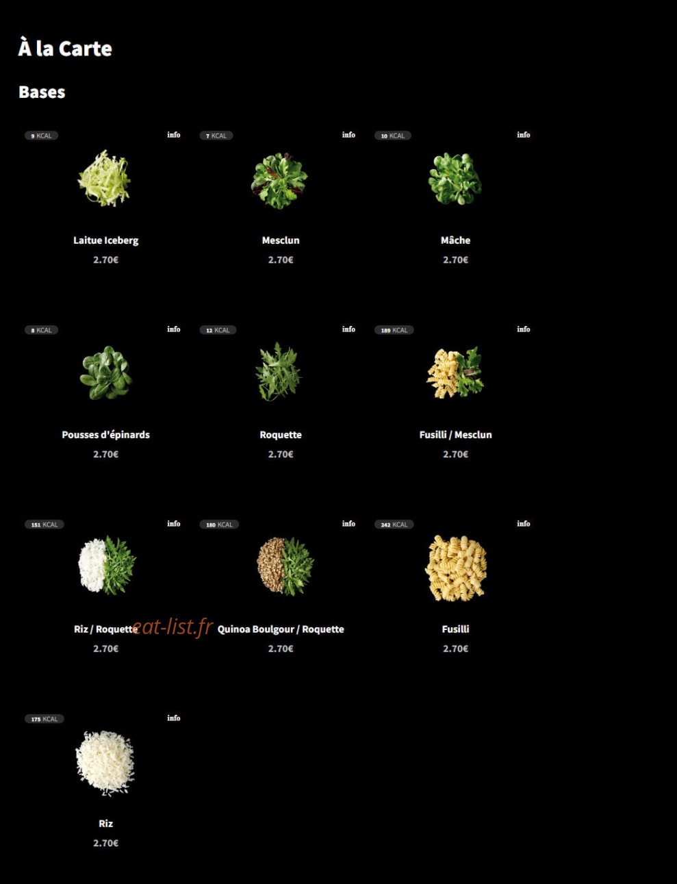 Eat Salad — carte page 2